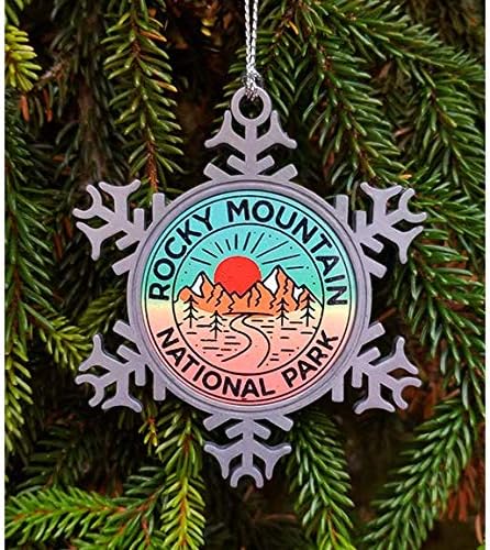 Pewter završni božićni ukras Rocky Mountain National Park 3 Metal Colorado