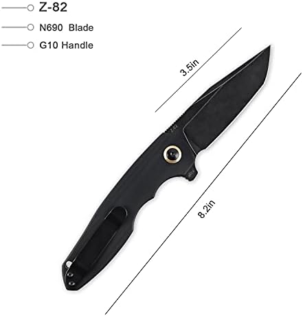 Havajski džepni nož Kizer Z-28 za nošenje, crna olovka G10, sklopivi nož s oštricom N690 za aktivan odmor, kampiranje, EDC