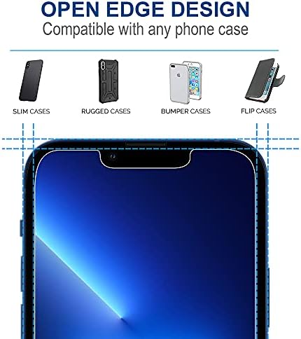 Arae zaslon Zaštitnik kompatibilan s iPhone 13 Pro Max / 14 Plus, HD Rad u kaljenom staklu s većinom slučaja, 6,7 inča, 3
