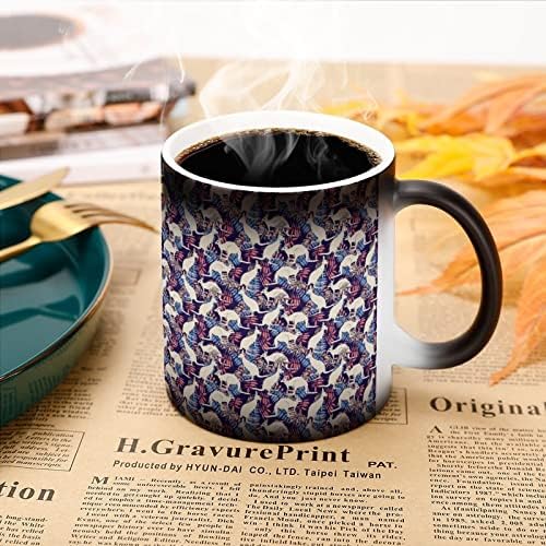Keramička šalica za kavu s kreativnom promjenom boje klokana i palminog lišća, zabavna šalica za kućni ured