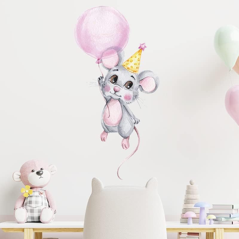 Slatka vinilna zidna naljepnica za miševe životinje uklonjiva zidna umjetnička naljepnica dekor sobe za mlade dječake i djevojčice