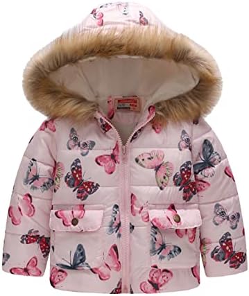 Dječji kaput zima jakna za bebe djevojke s kapuljačama s kapuljačom, mališani nadmašeni s patentnim zatvaračem na vjetar
