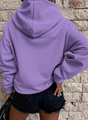 Shewin ženske ležerne kapuljače dugi rukavi čvrsti lagani pulover vrhovi labave dukserice s džepom