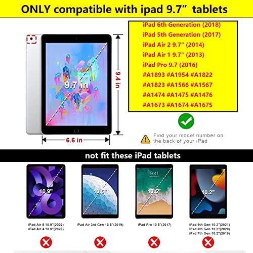UUCOVERS iPad 9.7 Slučaj 2018/2017, 9.7 iPad Air 1/Air 2 Cover & Pro 9.7 Stand Folio poklopac s automatskim spavanjem/bukom