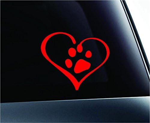 ExpressDecor srce s tiskom šape ljubav psa mačka simbol naljepnica obiteljska naljepnica automobila naljepnica automobila