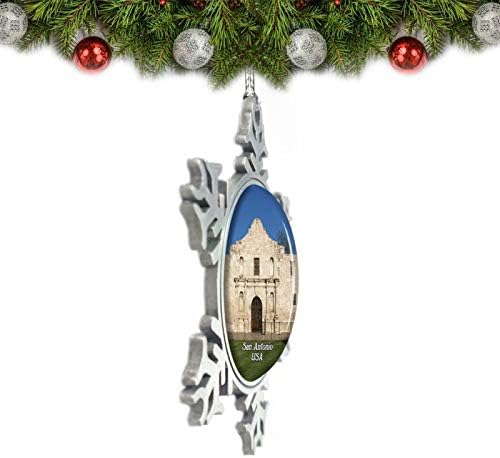 UMSUFA USA America Alamo San Antonio božićni ukras Dekoracija drveća Kristalni metalni suvenir Poklon