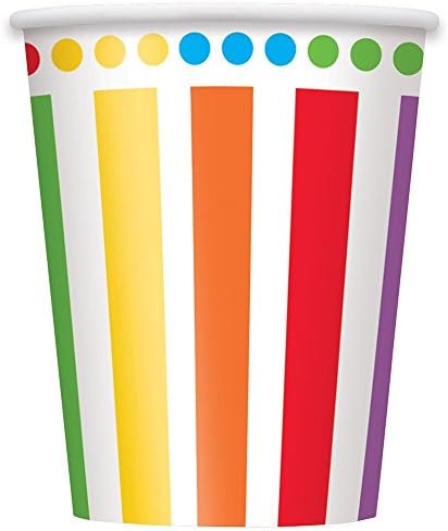 Jedinstvene papirne šalice za jednokratnu upotrebu dugine zabave, 9 oz, višeslojno