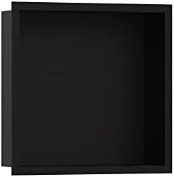 Hansgrohe xtrastoris pojedinačni udubljeni zidni niša mat crna s dizajnerskim okvirom 12 x 12 x 4 u Matte Black, 56098670