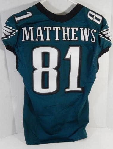 2015. Philadelphia Eagles Jordan Matthews 81 Igra izdana Green Jersey 44 671 - Nepotpisana NFL igra korištena dresova