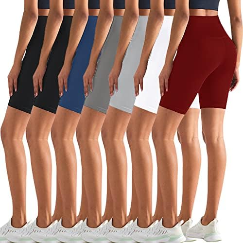 FullSoft 7 Pack Biker Shorts za žene-5 ''/ 8 '' Vježba s visokim strukom trčanje atletske spandex soft teretane kratke joga