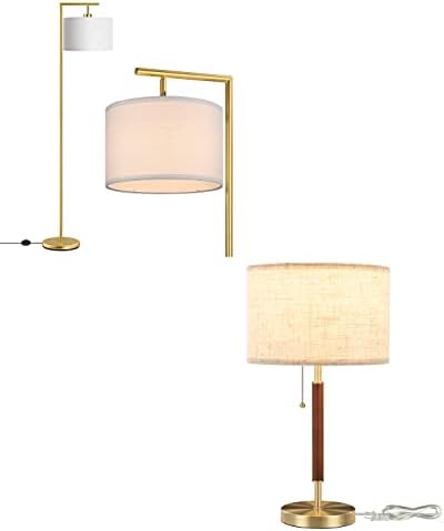 Edishine Moderna stolna svjetiljka, krevetna svjetiljka od čvrstog drveta s prekidačem lanca, stolna svjetiljka za dnevni