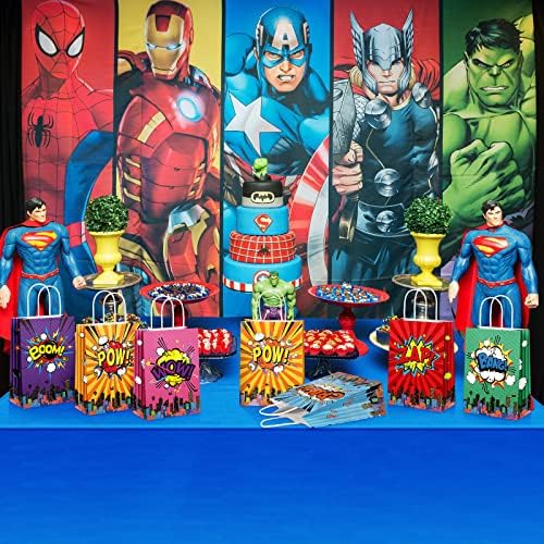 Hero Party favorizira torbe strip heroj kraft papirnate vrećice Dobivanje slatkiša pohvala poklon vrećice s ručkom boom heroj