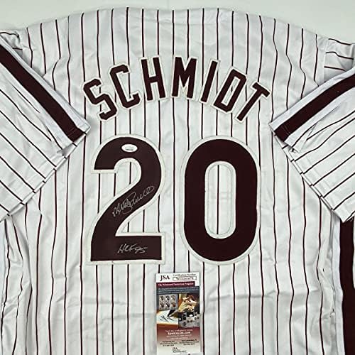 Autografirani/potpisani Mike Schmidt Hof 95 Philadelphia Pinstripe baseball dres JSA CoA