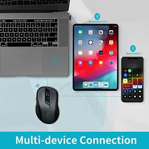 Rapoo Bluetooth bežični miš, M500G Multi Mode Bluetooth 5.0 i 3.0 miša 2,4G Wireless prijenosni tihi miš sa USB prijemnikom,