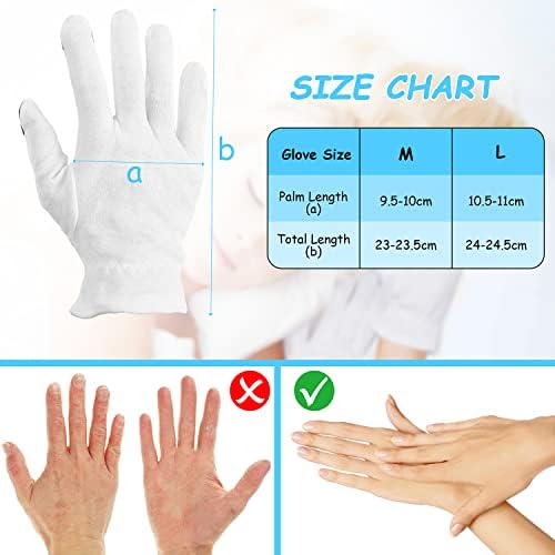 Hidratantne rukavice od pamuka 5 pari pamučne rukavice prilagođene zaslonu osjetljivom na dodir s narukvicom i vrećicom