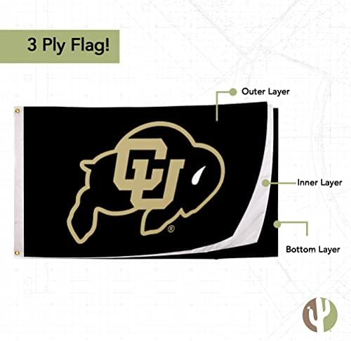 University of Colorado Flags dvostrani bivoli CU Bufnes Banneri poliesterski zatvoreni vanjski 3x5