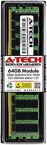 A -TECH 64GB memorija RAM -a za HPE Apollo R2000 XL190R G10 - DDR4 2400MHz PC4-19200 ECC LOAD Smanjeno LRDIMM 4DRX4 1.2V