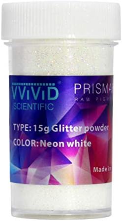 Vvivid prisma65 neon bijeli fini sjajni prah za umjetnost i zanat 15g staklenke