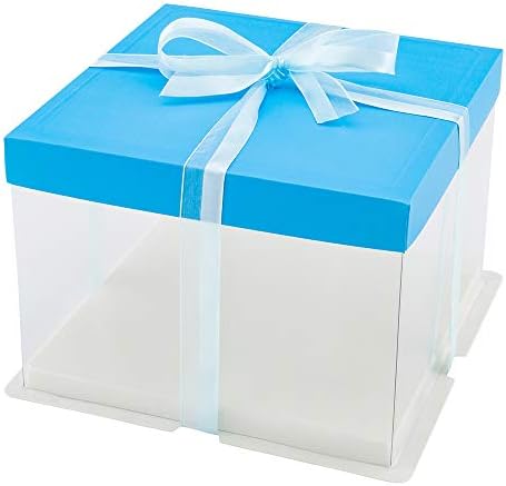Prozirne kutije za torte od 10 do 8,25 inča, 10 prozirnih kutija za torte s bazom otpornom na masnoću-crni poklopac, Crna