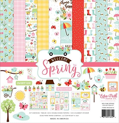 Papir Echo Park Paper Company Welcome Spring Collection Kit Paper, 12-X-12-inčni