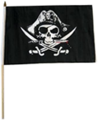 Veleprodaja puno 24 prsa Jolly Roger Pirate Deadmana 12 x18 zastava štapića