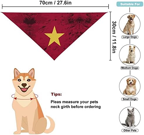 Vintage vijetnamska zastava Triangle za kućne ljubimce Triangle Dog Bandana Kerchief Poklon za velike srednje male psi štenad