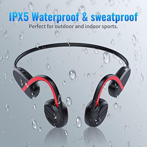 Genxenon Slušalice za provod za ušnu kost Bluetooth 5.3 IPX6 Vodootporna 8 sati igranja bežične slušalice s mikrofonom za