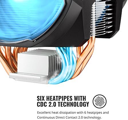 Vazdušni hladnjak za cpu Cooler Master MasterAir MA610P RGB, 6 heatpipea CDC 2.0, alu-rebara, dvotaktni, dvostruki ventilatori