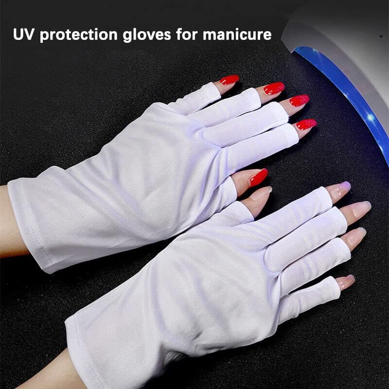 ; 2 para UV rukavica za gel lampu za nokte, UV rukavice za njegu kože za gel manikuru, rukavice bez prstiju za zaštitu ruku