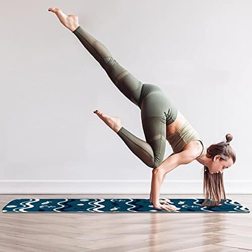 Debela Protuklizna prostirka za jogu i fitness 1/4 s printom sidra, prugaste jedrilice za jogu, pilates i podnu kondiciju