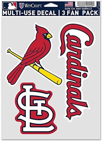 Wincraft MLB St. Louis Cardinals Decal Multi -upotreba Fan 3 Pack, Team Colors, jedna veličina
