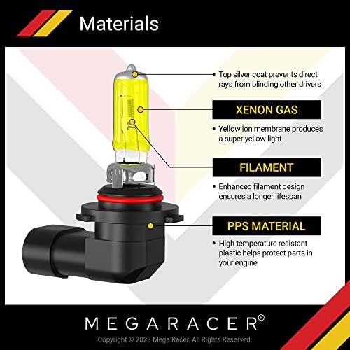Mega Racer 9006/HB4 halogena žarulje prednjih svjetala - 3000k Super žuta 12V 55W 150% svjetliji ksenon, standardni halogenski