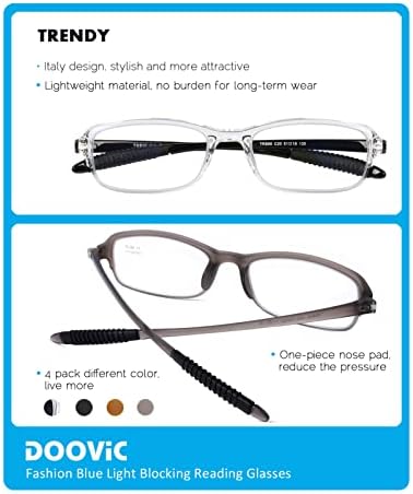 5 4 pakiranja naočala za čitanje za žene i muškarce, blokirajuće plavo svjetlo Naočale za čitanje 990, fleksibilne lagane
