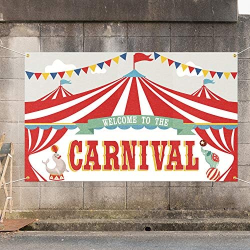 Karnevalski cirkuski pozadina natpisa fotografija u pozadini karnevalske tematske zabave za djecu