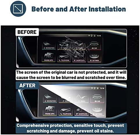 Zaštitna folija Ruiya za 2020 + Audi Q7 10,1-inčni informativno-zabavni zaslon osjetljiv na dodir MMI Pribor Audi Q7 od kaljenog