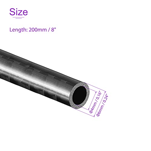 5 4 pakiranja okruglih cijevi od ugljičnih vlakana od 6 mm 4 mm 200 mm, omotana u rolu sjajna 3 K ugljična cijev za RC Četverokopter,