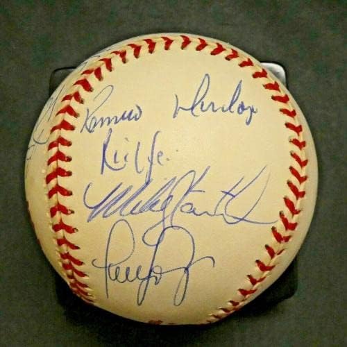 1998. WS prvak Yankees tim potpisao je bejzbol Jeter Torre Raines Full JSA pismo - Autografirani bejzbol