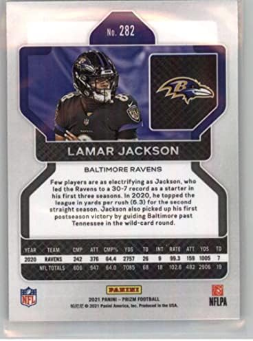2021 Panini Prizm 282 Lamar Jackson Ravens nogomet NFL