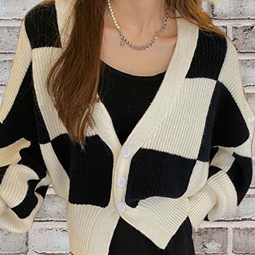 2022. zimske dame džemper moda labavi kabel s dugim rukavima okrugli vrat pleteni dečko otvoreni kardigan