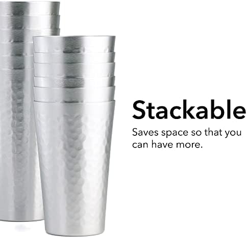 Srebrne aluminijske čaše od 15 unci, set od 6