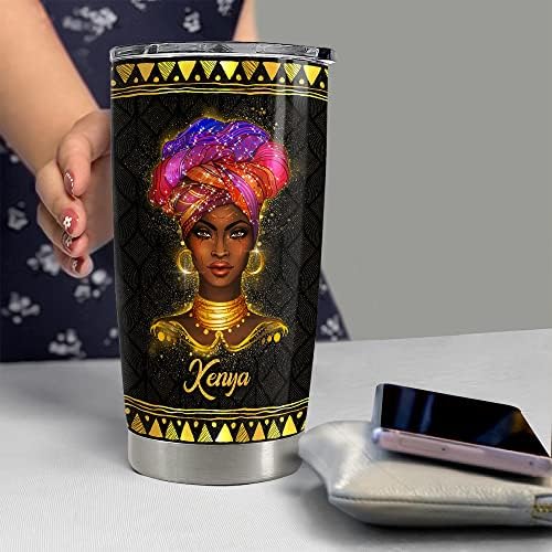 20 oz. 30 oz. čaše s poklopcem poklon za afroameričku afro crnu djevojku rođendanska promocija za Dan žena