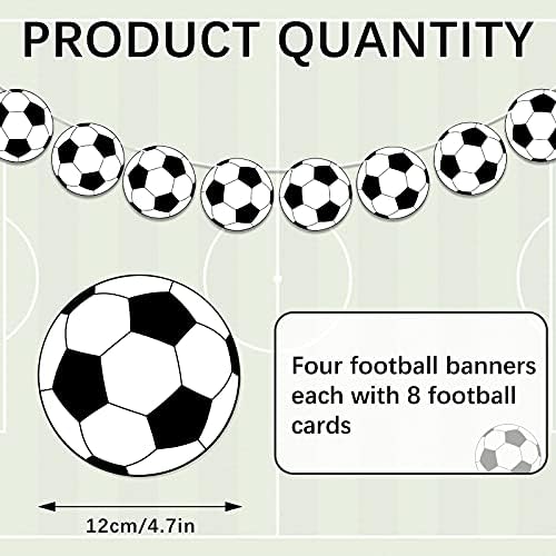 4 komada nogometne zabave nogometne natpise nogometne lopte Garland nogometni baneri s 32 pcs nogometnih uzoraka karata za
