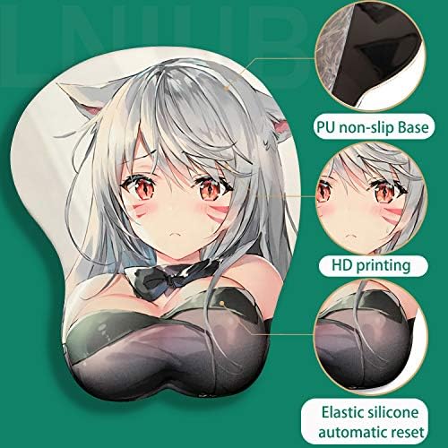 3D seksi jastučić za mišić modni igrač za zglob odmori mousepad igranje igrača tapete jastuka miqote anime za pc latop bilježnica