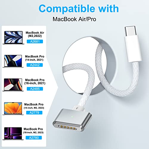 Kabel za punjenje PonJel 140 W USB C magnetskom kabel 3, kompatibilnim sa MacBook Air i MacBook Pro, Pro , Pro, Pro 6,6 metara