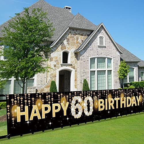 Joyiou sretni ukrasi 60. rođendana za muškarce žene, zlato 60 -godišnjak stari rođendan za zabavu, sretni šezdeset rođendanski