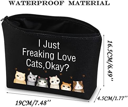 Jniap mačka ljubavnik poklon mačka tematska kozmetička torba, samo zastrašujuće mačke mačke u redu šminka torbica mačjeg