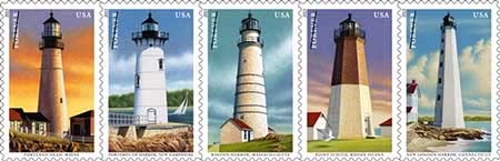 Nova Engleska obalne svjetionike od 20 američkih poštarinih matica zauvijek: