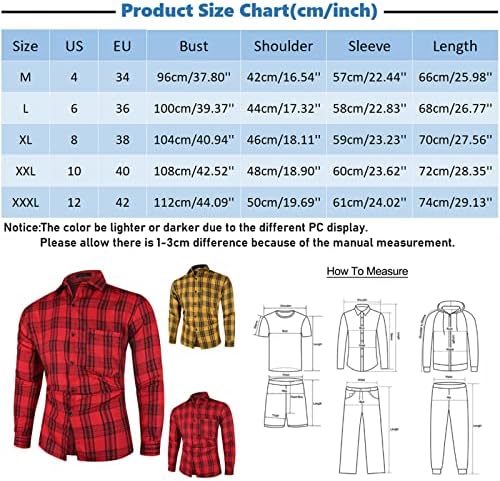 XZHDD Klašene košulje za muškarce, ovratnik s dugim rukavima Provjeren gumb Down Tops rešetka Slim Fit Business Business