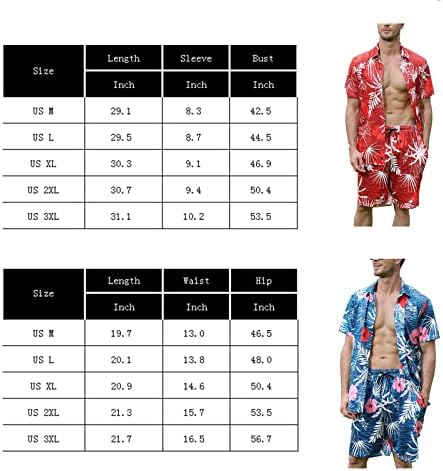 Aulemen muške havajske košulje odjeće ljetne ležerne majice kratkih rukava Aloha na plaži i kratkih hlača