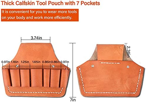 Gaminglu debela torbica za alat za alat s 7 džepova s ​​kožnim alatima torbe za torbicu za viseće torbice za električara,